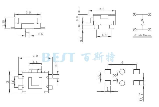 轻触开关TS-1186E